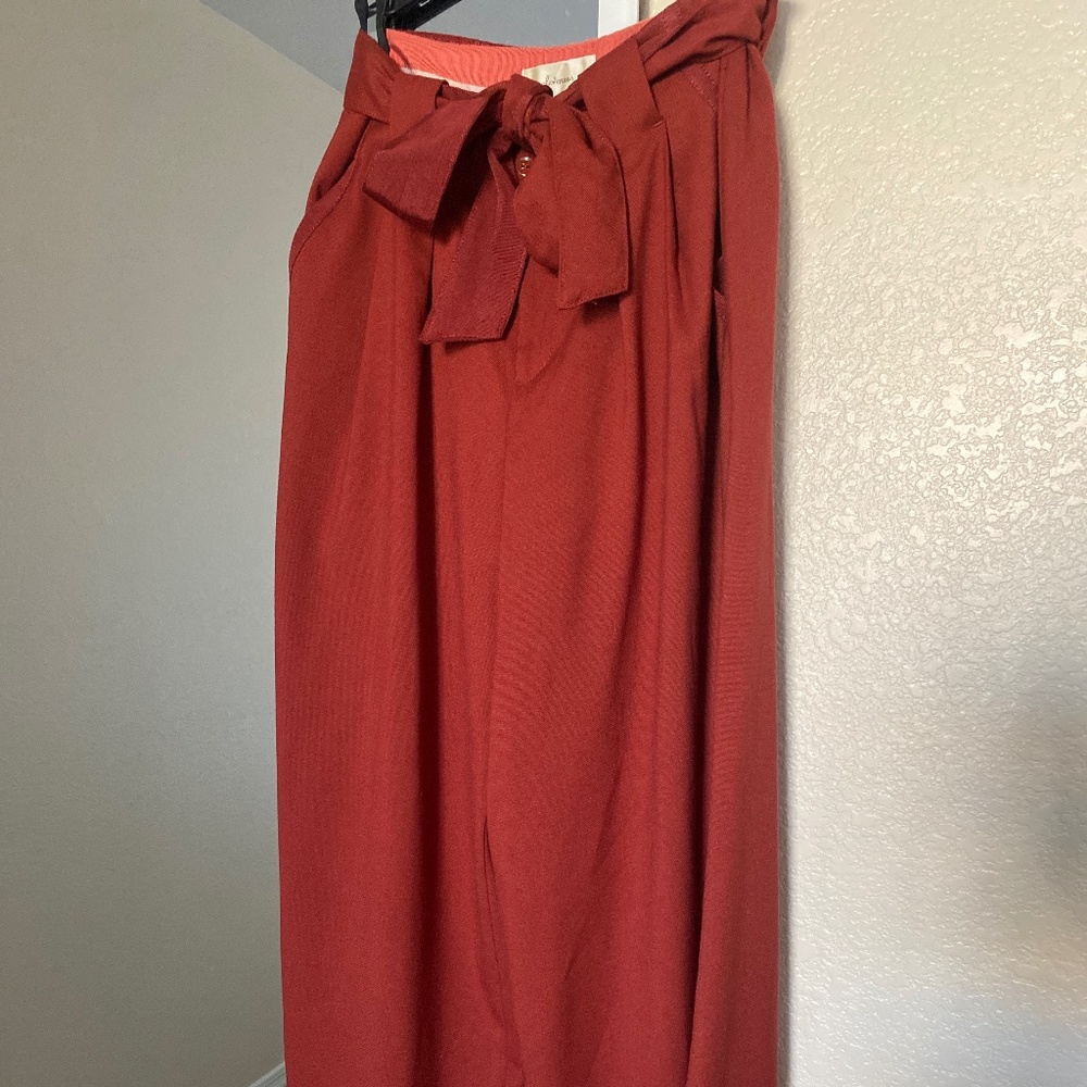 Anthropologie Rust Wide Leg Dress Pant
